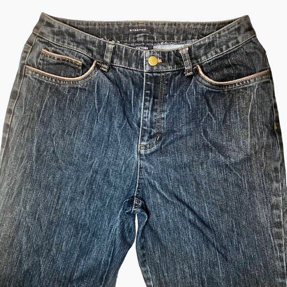 Jones New York Signature Stretch Bootcut Jeans in Dark Blue Wash Women’s 8 - Picture 2 of 8